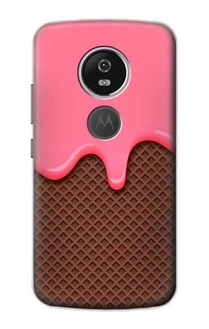 S3754 Strawberry Ice Cream Cone Hülle Schutzhülle Taschen für Motorola Moto E5 Plus