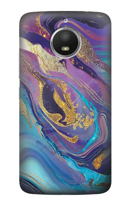 S3676 Colorful Abstract Marble Stone Hülle Schutzhülle Taschen für Motorola Moto E4 Plus