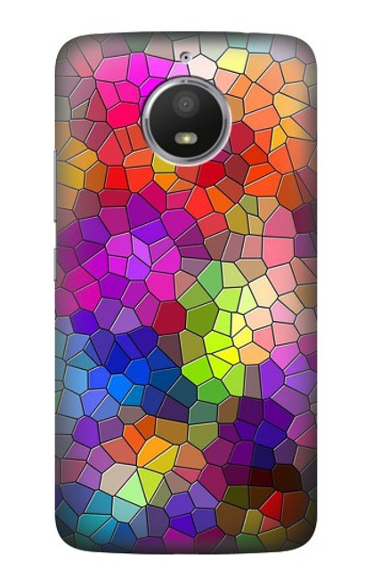 S3677 Colorful Brick Mosaics Hülle Schutzhülle Taschen für Motorola Moto E4 Plus