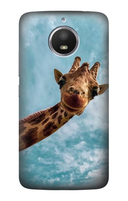 S3680 Cute Smile Giraffe Hülle Schutzhülle Taschen für Motorola Moto E4 Plus