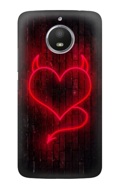 S3682 Devil Heart Hülle Schutzhülle Taschen für Motorola Moto E4 Plus