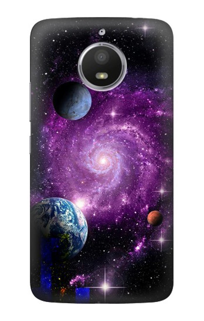 S3689 Galaxy Outer Space Planet Hülle Schutzhülle Taschen für Motorola Moto E4 Plus
