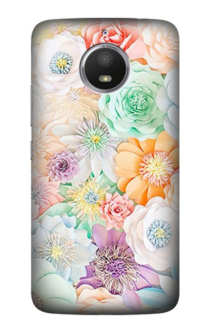 S3705 Pastel Floral Flower Hülle Schutzhülle Taschen für Motorola Moto E4 Plus
