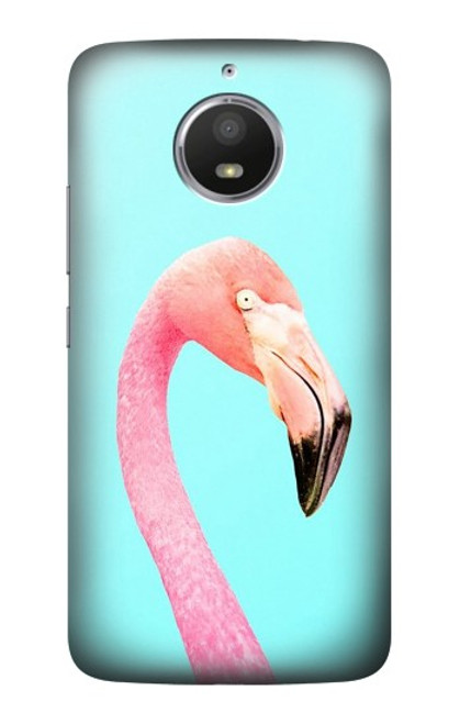 S3708 Pink Flamingo Hülle Schutzhülle Taschen für Motorola Moto E4 Plus