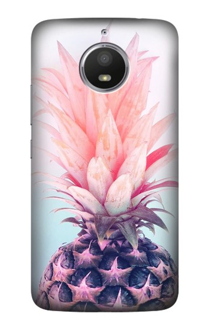 S3711 Pink Pineapple Hülle Schutzhülle Taschen für Motorola Moto E4 Plus