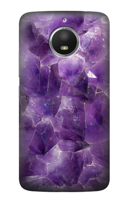 S3713 Purple Quartz Amethyst Graphic Printed Hülle Schutzhülle Taschen für Motorola Moto E4 Plus