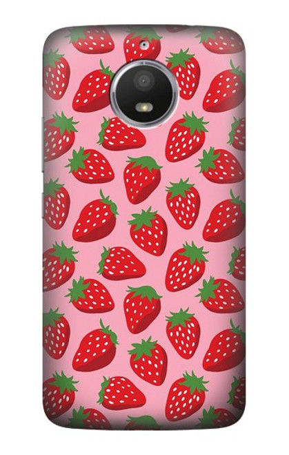 S3719 Strawberry Pattern Hülle Schutzhülle Taschen für Motorola Moto E4 Plus