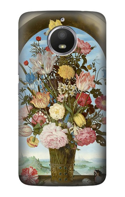 S3749 Vase of Flowers Hülle Schutzhülle Taschen für Motorola Moto E4 Plus