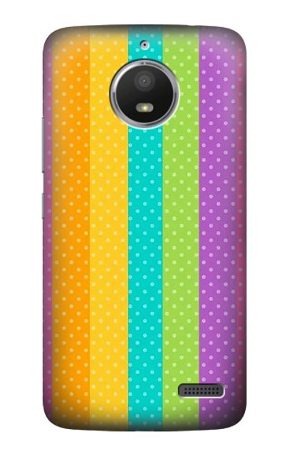 S3678 Colorful Rainbow Vertical Hülle Schutzhülle Taschen für Motorola Moto E4