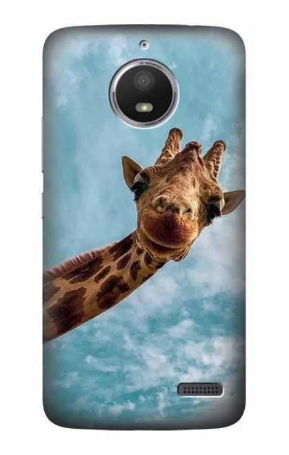 S3680 Cute Smile Giraffe Hülle Schutzhülle Taschen für Motorola Moto E4