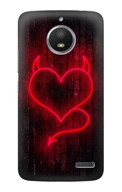 S3682 Devil Heart Hülle Schutzhülle Taschen für Motorola Moto E4