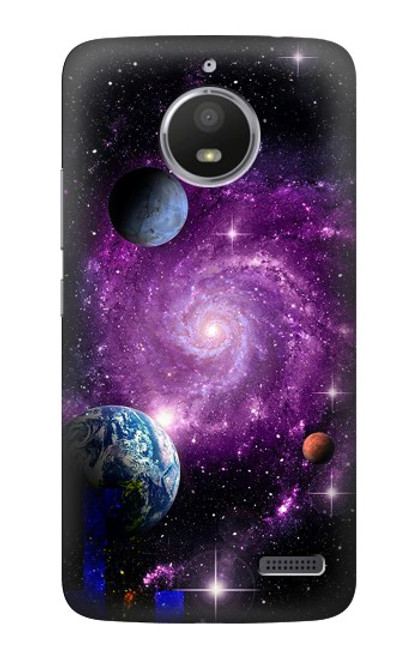 S3689 Galaxy Outer Space Planet Hülle Schutzhülle Taschen für Motorola Moto E4