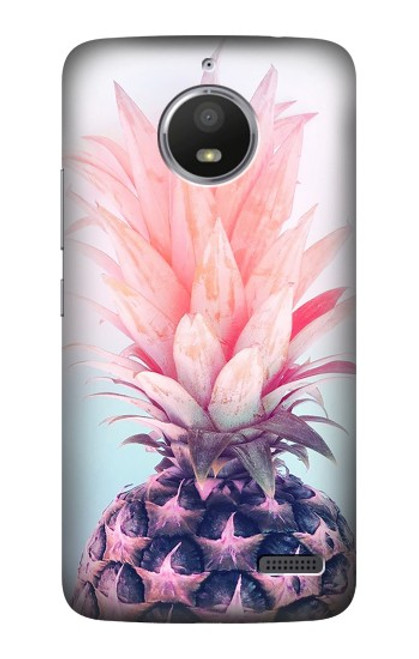 S3711 Pink Pineapple Hülle Schutzhülle Taschen für Motorola Moto E4