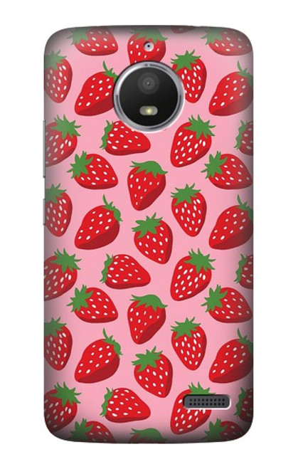 S3719 Strawberry Pattern Hülle Schutzhülle Taschen für Motorola Moto E4