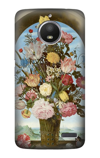 S3749 Vase of Flowers Hülle Schutzhülle Taschen für Motorola Moto E4