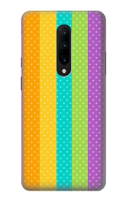 S3678 Colorful Rainbow Vertical Hülle Schutzhülle Taschen für OnePlus 7 Pro