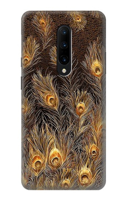 S3691 Gold Peacock Feather Hülle Schutzhülle Taschen für OnePlus 7 Pro