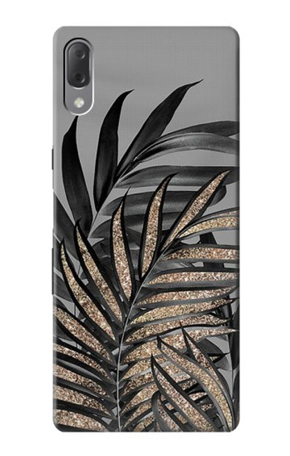 S3692 Gray Black Palm Leaves Hülle Schutzhülle Taschen für Sony Xperia L3