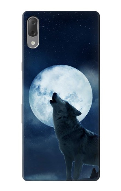 S3693 Grim White Wolf Full Moon Hülle Schutzhülle Taschen für Sony Xperia L3