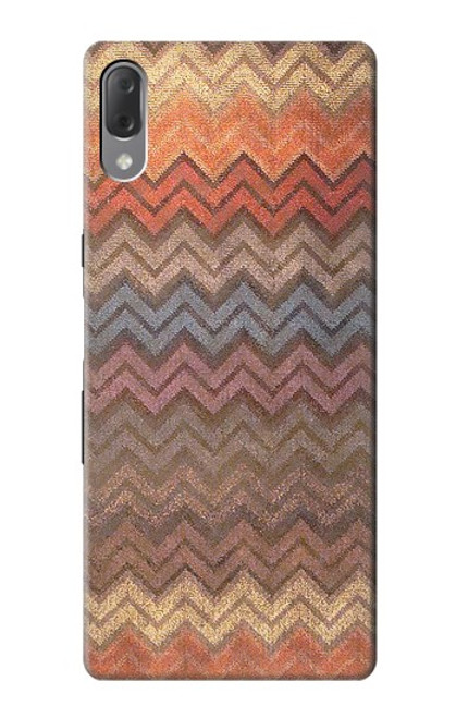 S3752 Zigzag Fabric Pattern Graphic Printed Hülle Schutzhülle Taschen für Sony Xperia L3