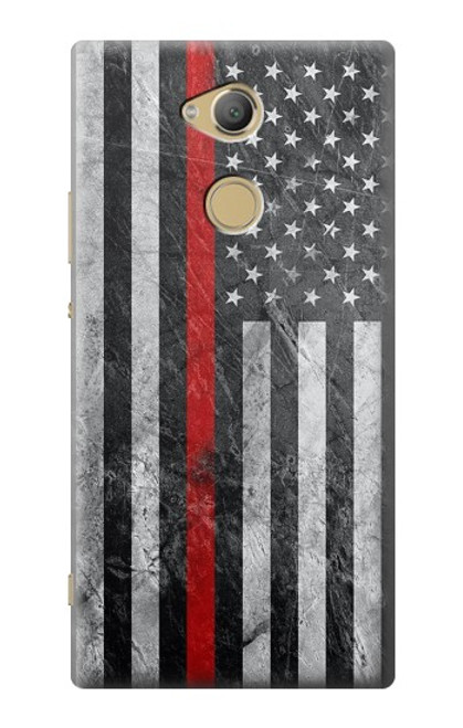 S3687 Firefighter Thin Red Line American Flag Hülle Schutzhülle Taschen für Sony Xperia XA2 Ultra