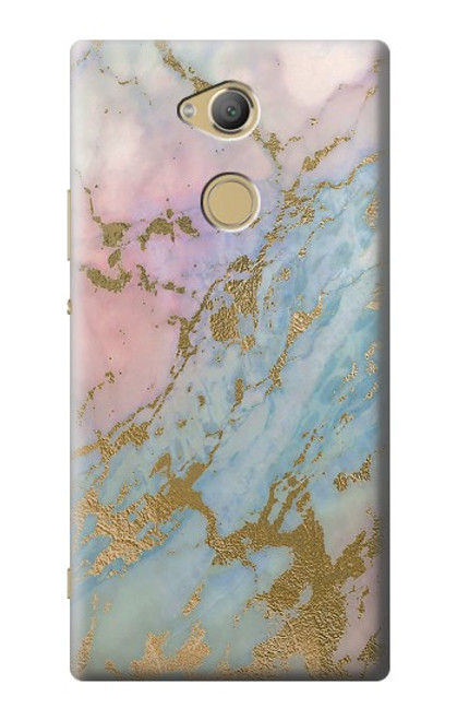 S3717 Rose Gold Blue Pastel Marble Graphic Printed Hülle Schutzhülle Taschen für Sony Xperia XA2 Ultra