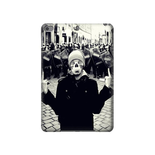 S1108 Skull Mask Man Protester Hülle Schutzhülle Taschen für iPad mini 4, iPad mini 5, iPad mini 5 (2019)