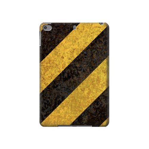 S2231 Yellow and Black Line Hazard Striped Hülle Schutzhülle Taschen für iPad mini 4, iPad mini 5, iPad mini 5 (2019)