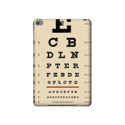 S2502 Eye Exam Chart Decorative Decoupage Poster Hülle Schutzhülle Taschen für iPad mini 4, iPad mini 5, iPad mini 5 (2019)