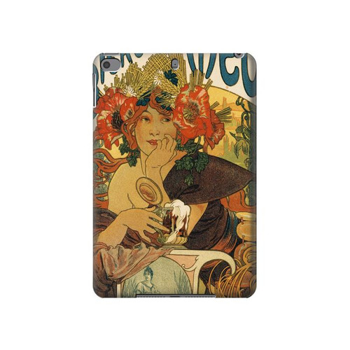 S2740 Alphonse Mucha Bieres De La Muse Hülle Schutzhülle Taschen für iPad mini 4, iPad mini 5, iPad mini 5 (2019)