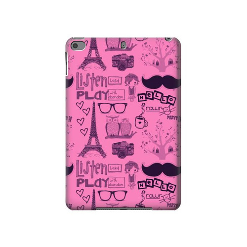 S2885 Paris Pink Hülle Schutzhülle Taschen für iPad mini 4, iPad mini 5, iPad mini 5 (2019)