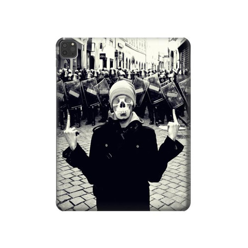 S1108 Skull Mask Man Protester Hülle Schutzhülle Taschen für iPad Pro 11 (2021,2020,2018, 3rd, 2nd, 1st)
