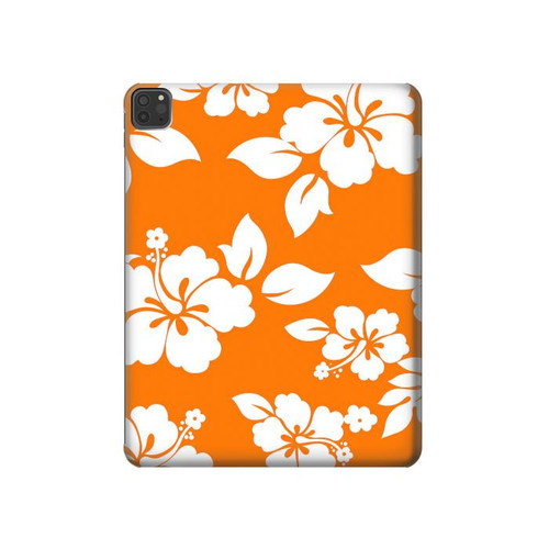 S2245 Hawaiian Hibiscus Orange Pattern Hülle Schutzhülle Taschen für iPad Pro 11 (2021,2020,2018, 3rd, 2nd, 1st)