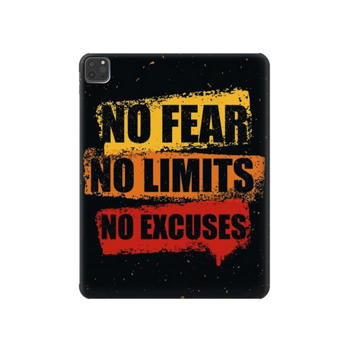 S3492 No Fear Limits Excuses Hülle Schutzhülle Taschen für iPad Pro 11 (2021,2020,2018, 3rd, 2nd, 1st)