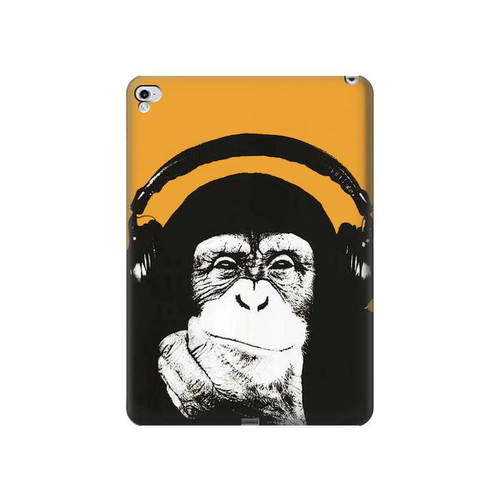 S2324 Funny Monkey with Headphone Pop Music Hülle Schutzhülle Taschen für iPad Pro 12.9 (2015,2017)