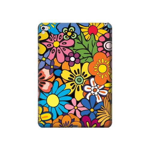 S3281 Colorful Hippie Flowers Pattern Hülle Schutzhülle Taschen für iPad Pro 12.9 (2015,2017)