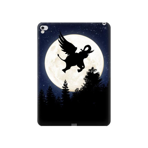 S3323 Flying Elephant Full Moon Night Hülle Schutzhülle Taschen für iPad Pro 12.9 (2015,2017)