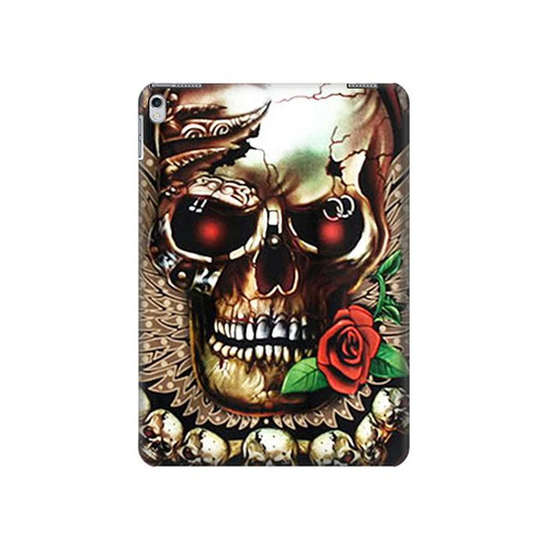 S0753 Skull Wing Rose Punk Hülle Schutzhülle Taschen für iPad 9.7 (2017,2018), iPad 6, iPad 5