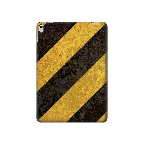 S2231 Yellow and Black Line Hazard Striped Hülle Schutzhülle Taschen für iPad 9.7 (2017,2018), iPad 6, iPad 5