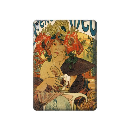 S2740 Alphonse Mucha Bieres De La Muse Hülle Schutzhülle Taschen für iPad 9.7 (2017,2018), iPad 6, iPad 5