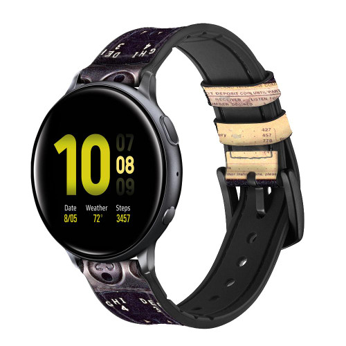 CA0011 Payphone Vintage Smart Watch Armband aus Leder und Silikon für Samsung Galaxy Watch, Gear, Active