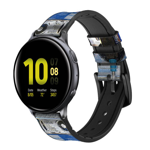CA0012 Payphone Smart Watch Armband aus Leder und Silikon für Samsung Galaxy Watch, Gear, Active