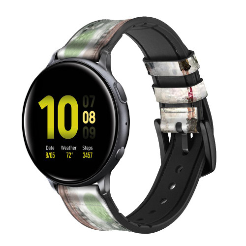 CA0013 Girl in The Rain Smart Watch Armband aus Leder und Silikon für Samsung Galaxy Watch, Gear, Active