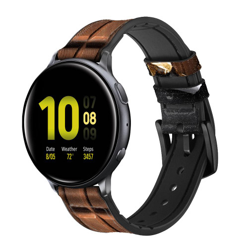 CA0033 Chocolate Tasty Smart Watch Armband aus Leder und Silikon für Samsung Galaxy Watch, Gear, Active
