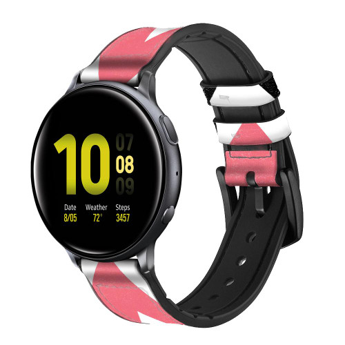 CA0207 Pink Black Chevron Zigzag Smart Watch Armband aus Leder und Silikon für Samsung Galaxy Watch, Gear, Active