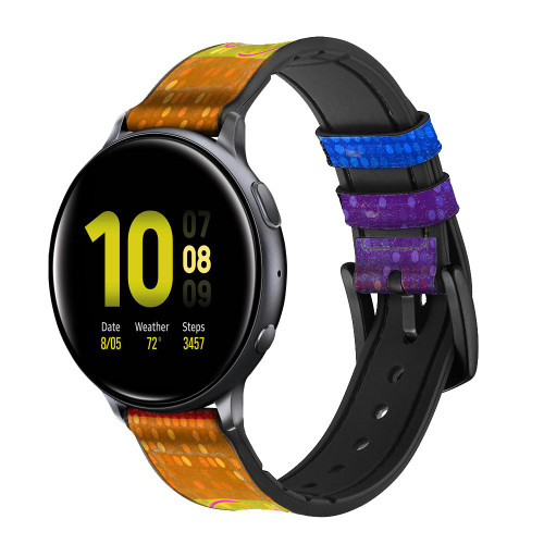 CA0495 Rainbow LGBT Lesbian Pride Flag Smart Watch Armband aus Leder und Silikon für Samsung Galaxy Watch, Gear, Active