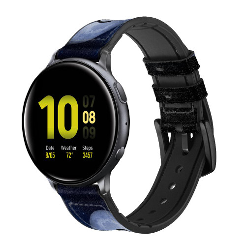 CA0783 Indian Hunter Moon Smart Watch Armband aus Leder und Silikon für Samsung Galaxy Watch, Gear, Active