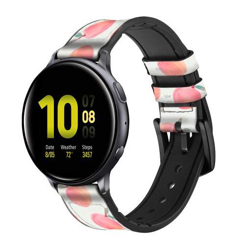 CA0795 Peach Smart Watch Armband aus Leder und Silikon für Samsung Galaxy Watch, Gear, Active