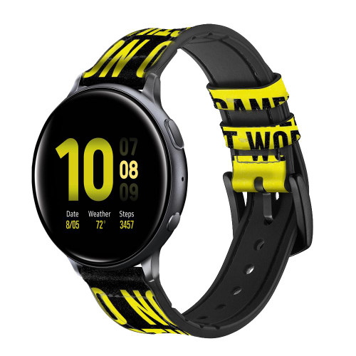 CA0804 Gamer Work Smart Watch Armband aus Leder und Silikon für Samsung Galaxy Watch, Gear, Active
