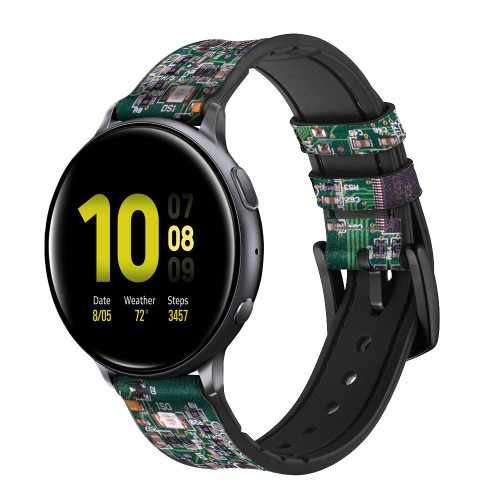 CA0808 Electronics Circuit Board Graphic Smart Watch Armband aus Leder und Silikon für Samsung Galaxy Watch, Gear, Active